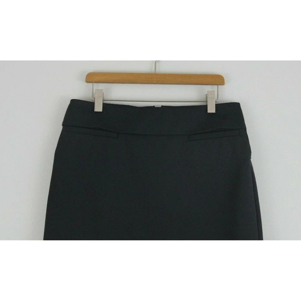 Tory Burch Navy Blue Short Skirt Sz S Gold Zipper Fold Over Front Waist #924